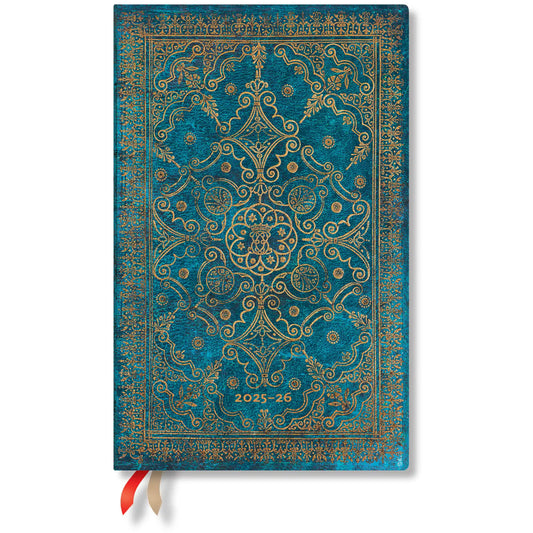 PAPERBLANKS Agenda Azurblau Maxi 25/26 FD0668-9 1W/2S 18M DE VER SC 13.5x21cm