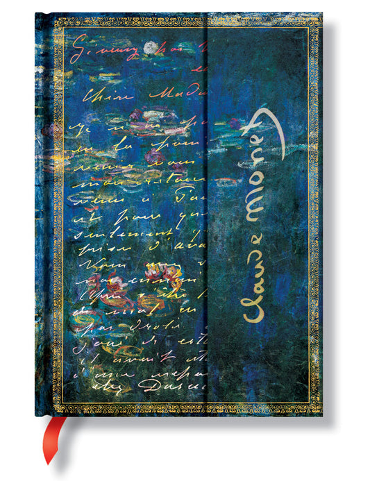 PAPERBLANKS Notizbuch Midi PB1209-2 Monet Seerosen, lin.