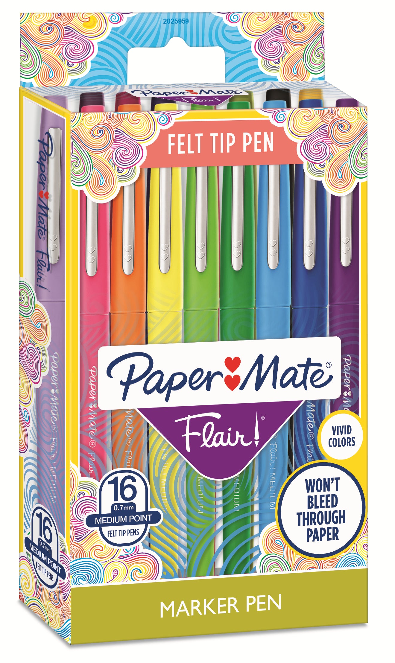 PAPERMATE Nylon Flair Faserschreiber 2061394 ass. 16 Stück