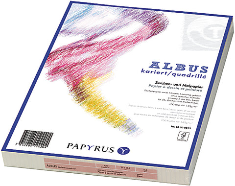 PAPYRUS Zeichenpapier A4 88020013 140g, kariert 5mm 100 Blatt