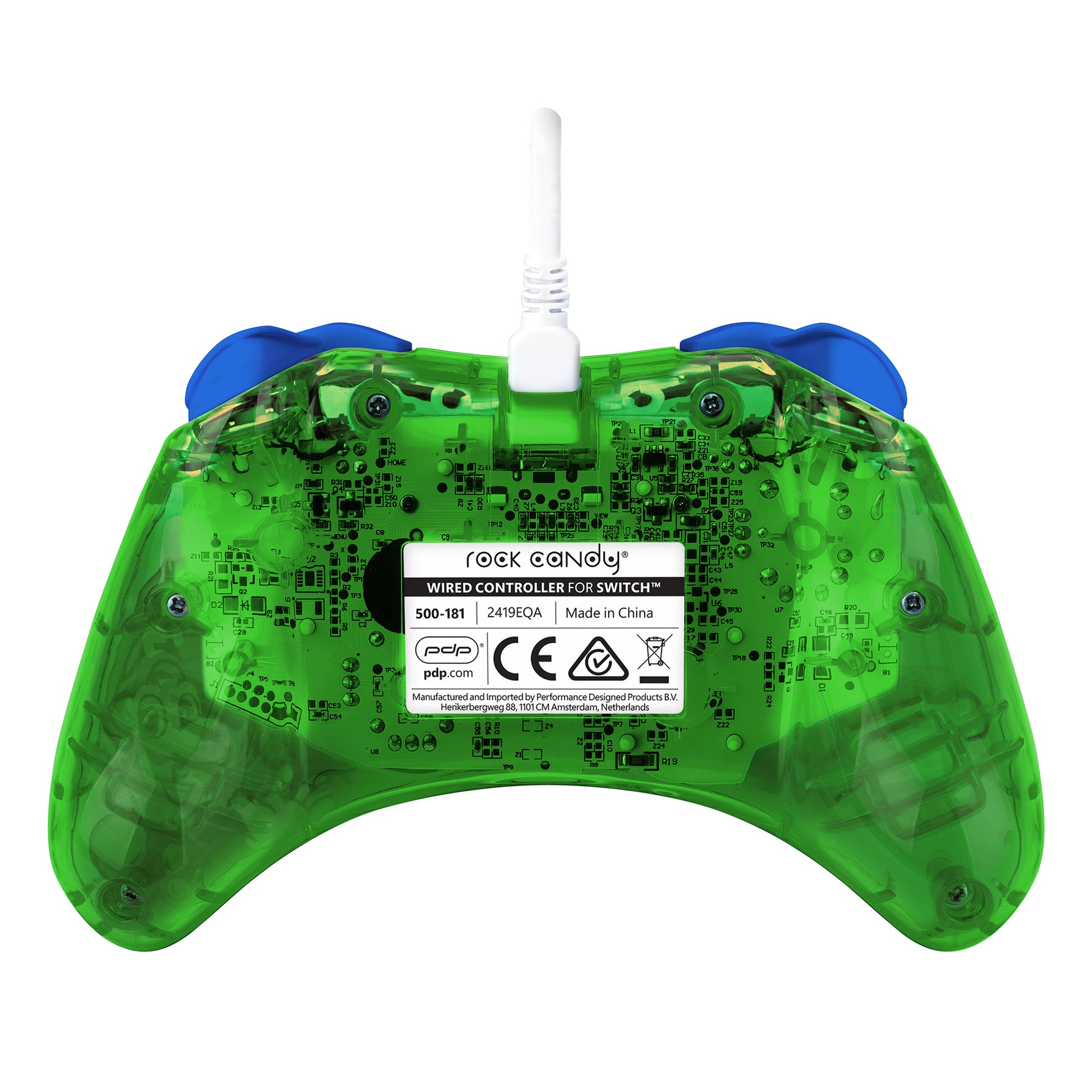 PDP Rock Candy Wired Controller 500-181-LUI NSW, Luigi Lime