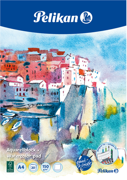 PELIKAN Aquarell-Malblock A4 236812 30x21cm, 20 Blatt