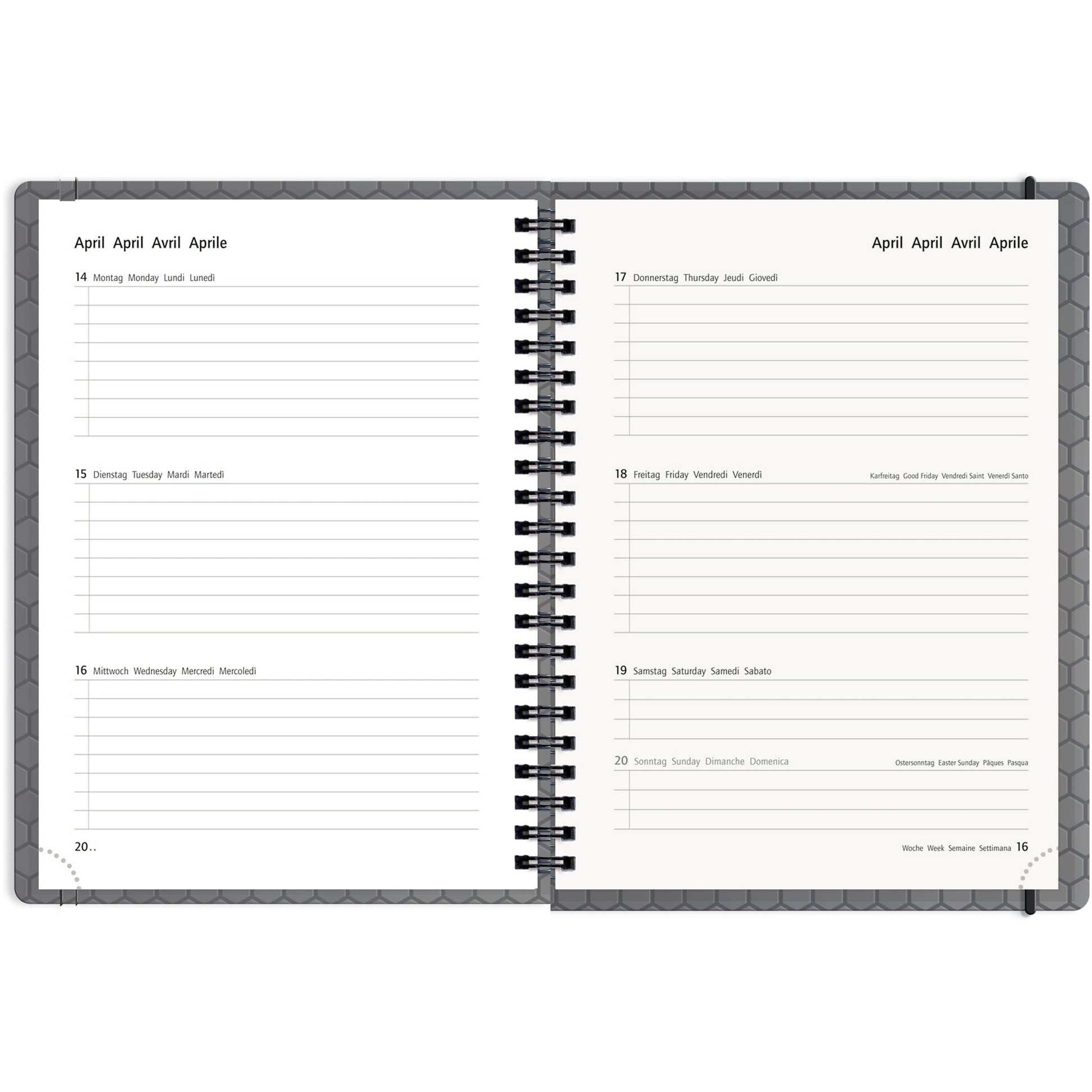 PELIKAN Schüleragenda Grey 25/26 300027020 1W/2S 15.5x19.9cm