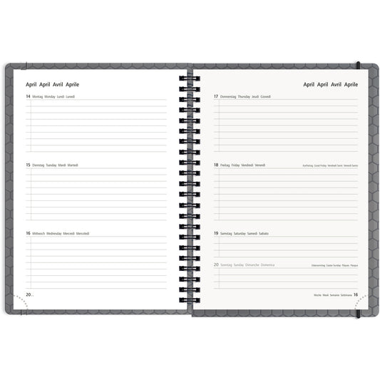 PELIKAN Schüleragenda Grey 25/26 300027020 1W/2S 15.5x19.9cm