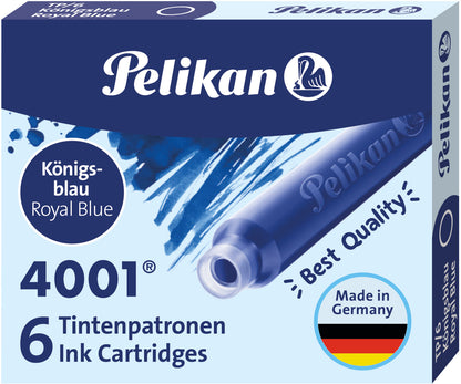 PELIKAN Tintenschreib.-Patronen TP/6 301176 königsblau, löschbar 6 Stück