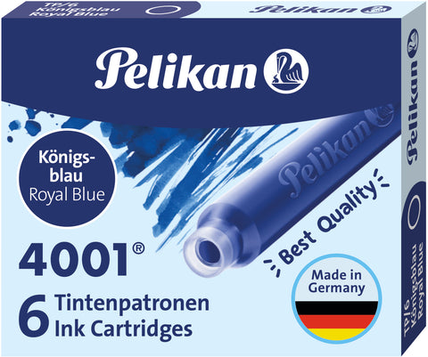PELIKAN Tintenschreib.-Patronen TP/6 301176 königsblau, löschbar 6 Stück