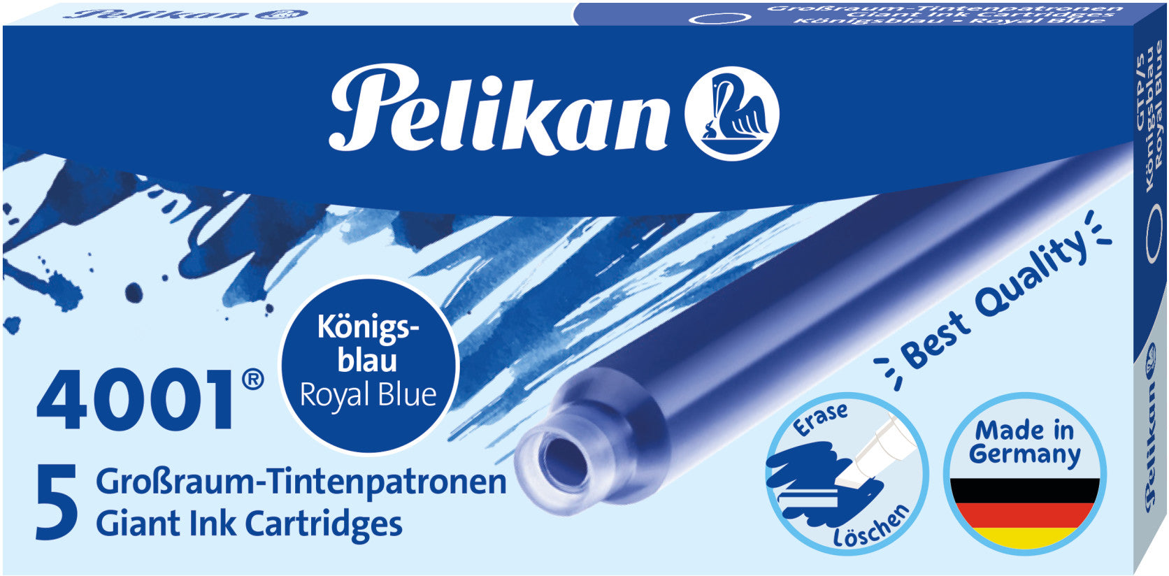 PELIKAN Tinte 4001 GTP/5 310748 königsblau, löschbar 5 Stück