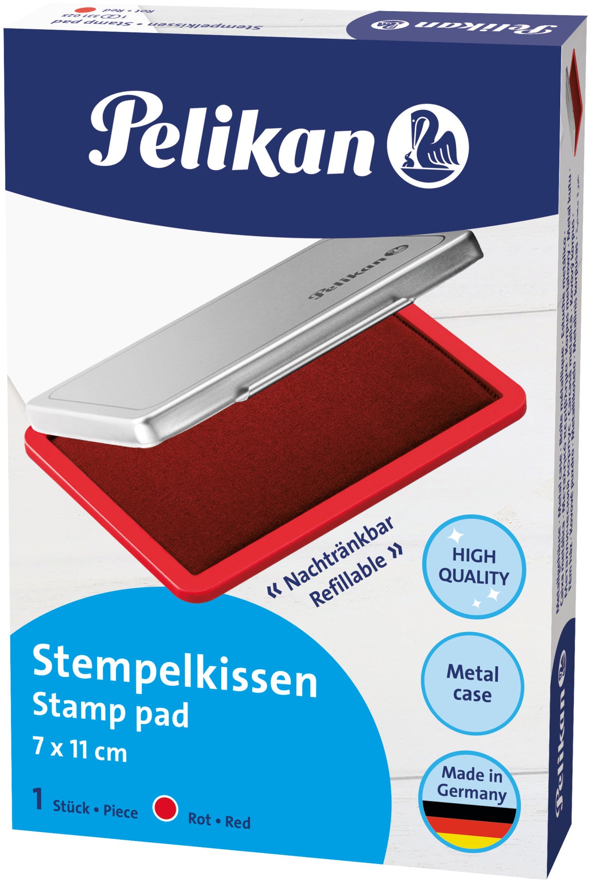 PELIKAN Metall-Stempelkissen rot 331025 Gr.2 11x7cm