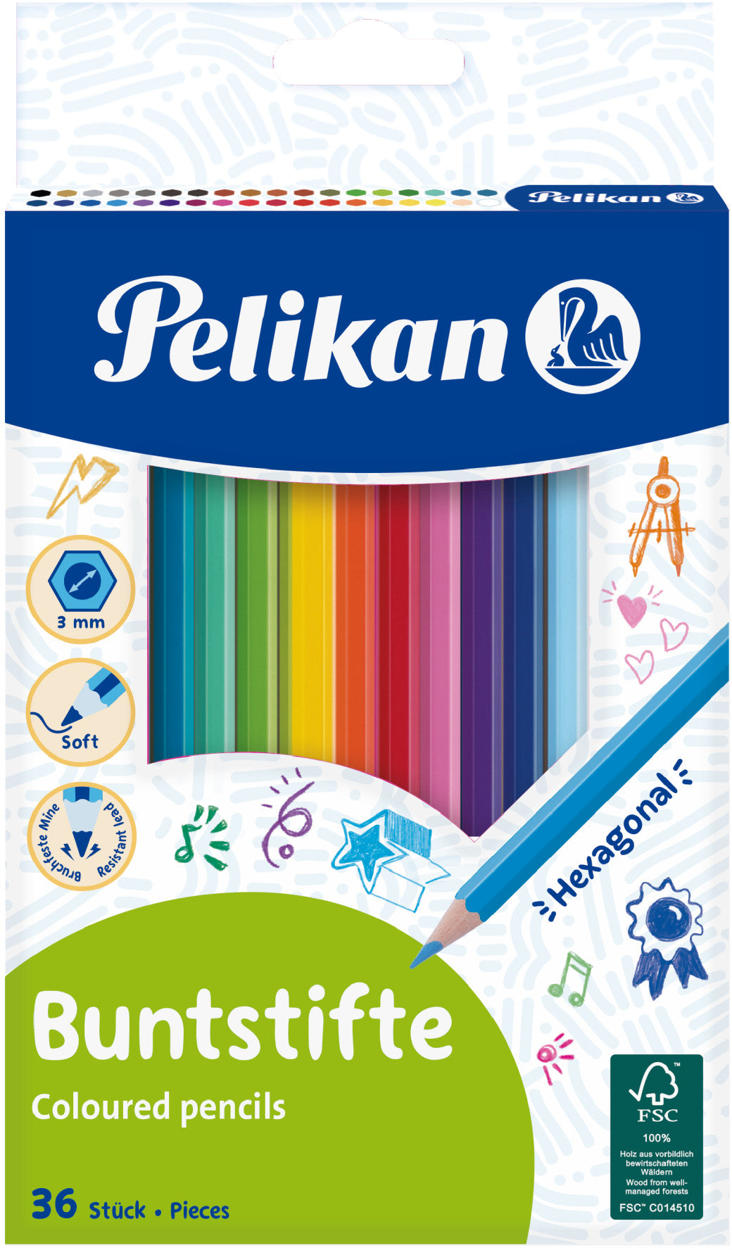 PELIKAN Buntstifte sechseckig 700139 36 Farben