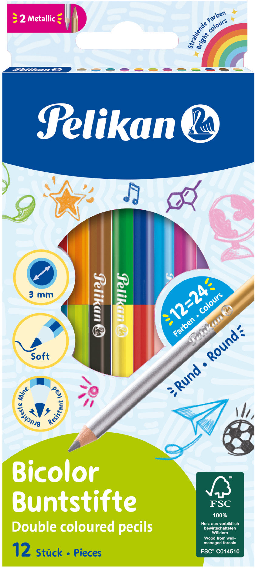 PELIKAN Buntstifte Bicolor 700146 12 Stiften