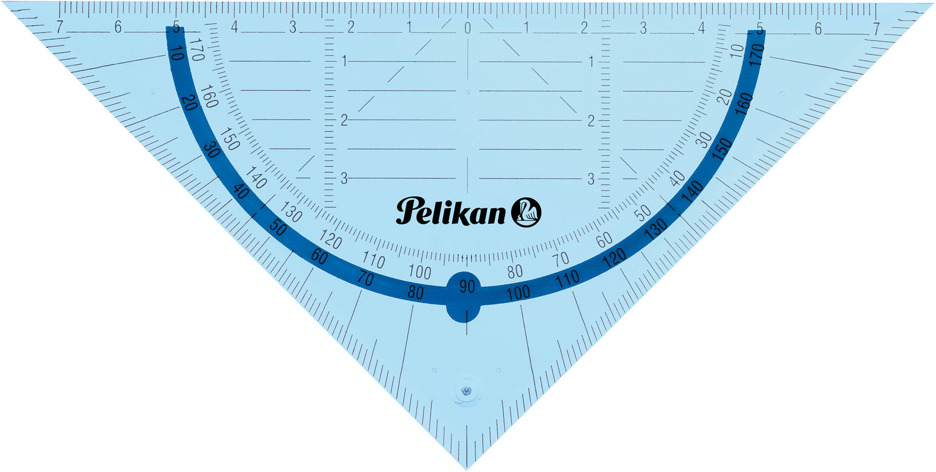 PELIKAN Geodreieck 16cm 700504 transparent blau