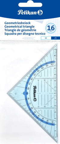 PELIKAN Geodreieck 16cm 700504 transparent blau