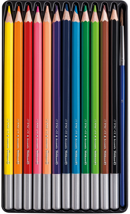 PELIKAN Aquarellstifte mit Pinsel 700672 12 Farben
