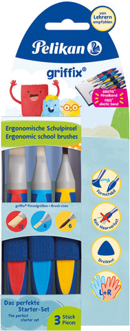 PELIKAN Pinselset Griffix 700726 3-teilig 3 Farben