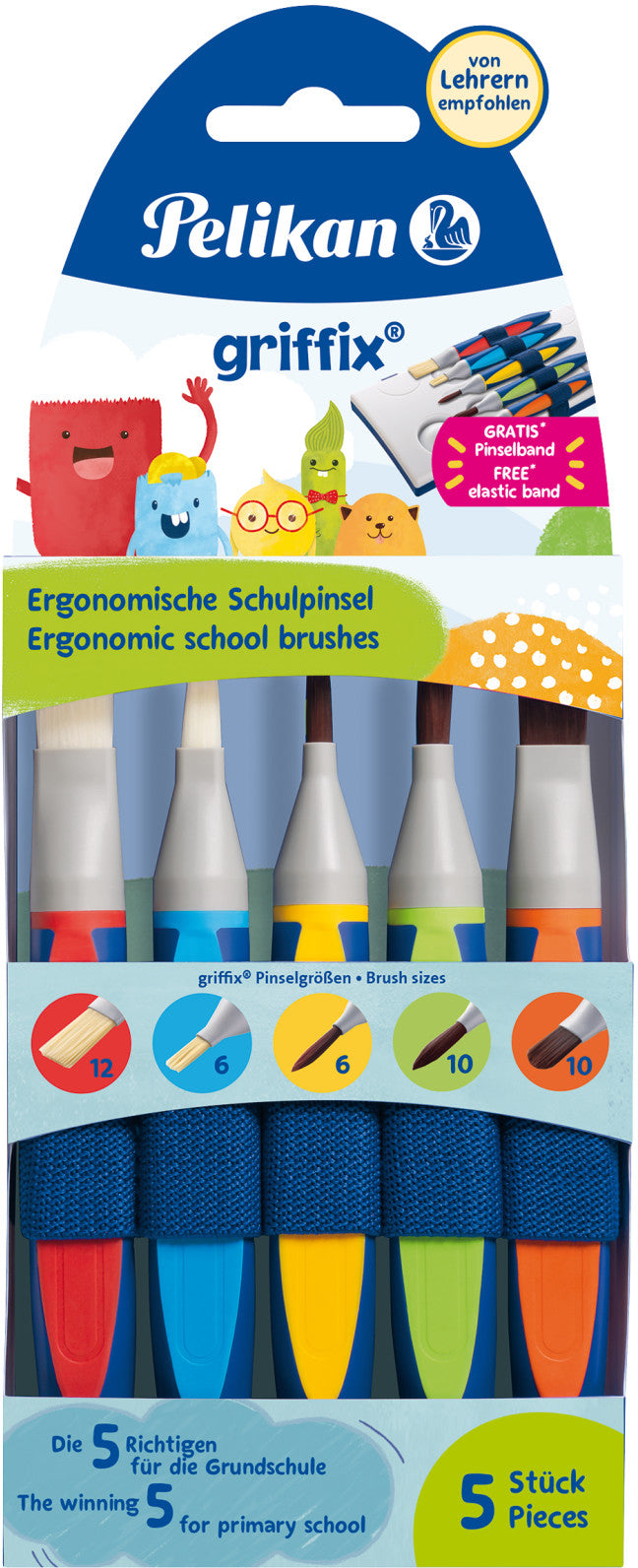 PELIKAN Pinselset Griffix 700733 5-teilig 5 Farben