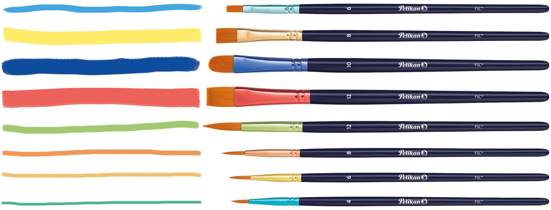 PELIKAN Pinselset Premium 701181 8 Pinsel