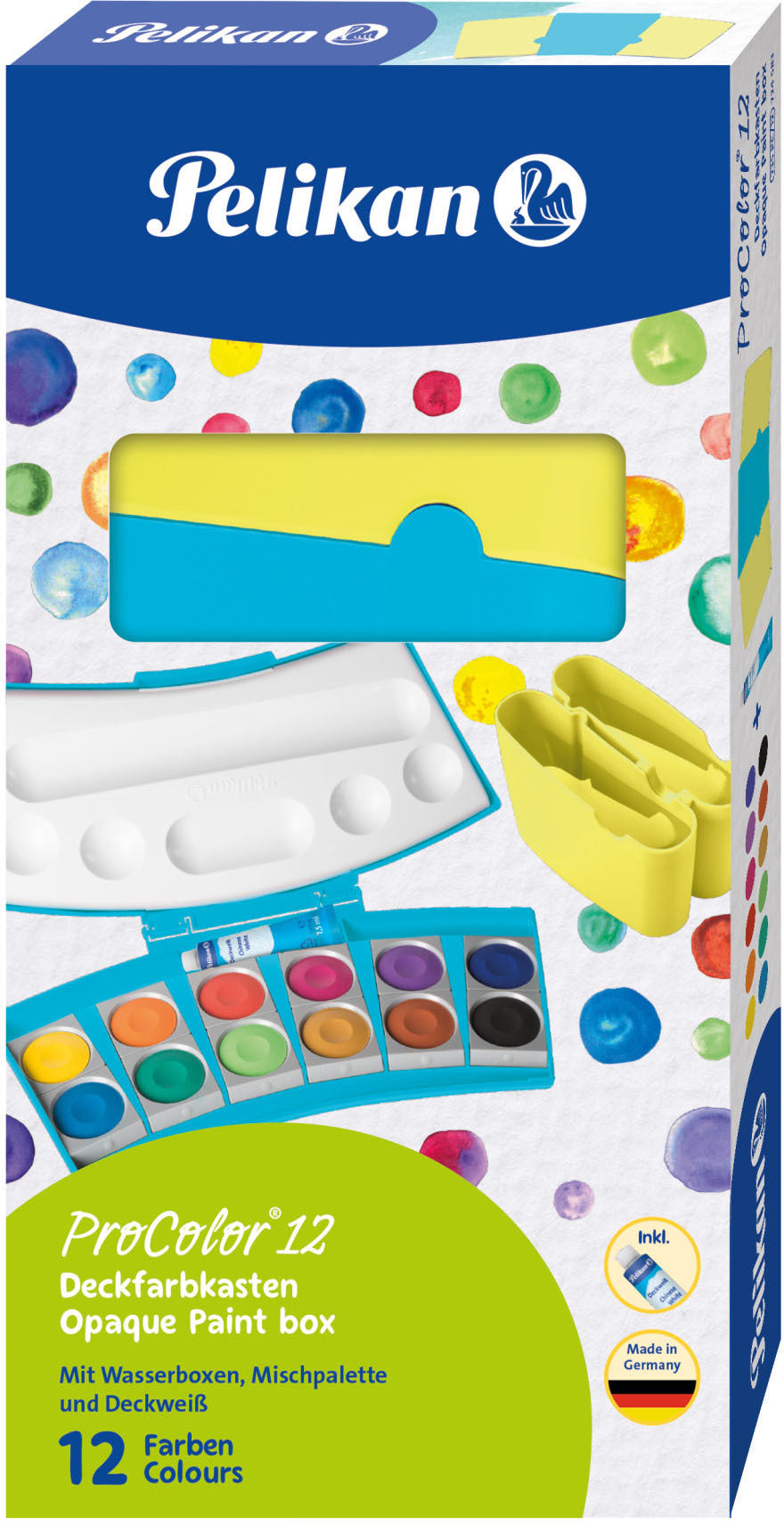 PELIKAN Farbkasten ProColor 701204 Türkis/Neongelb 12 Farben