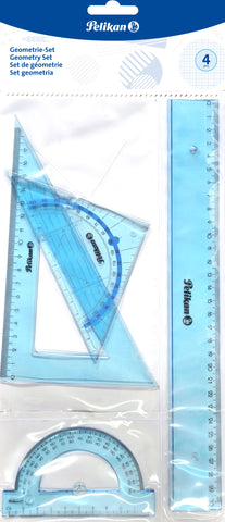 PELIKAN Geometrie-Set 7137430 transparent blau, 4-teilig