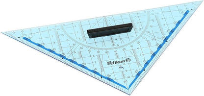 PELIKAN Geometrie-Dreieck 22cm 7137471 transp. blau, Griff abnehmbar