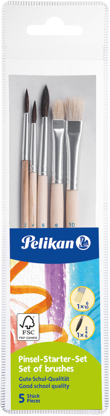 PELIKAN Pinsel Starter-Set 718163 5 Stück assortiert
