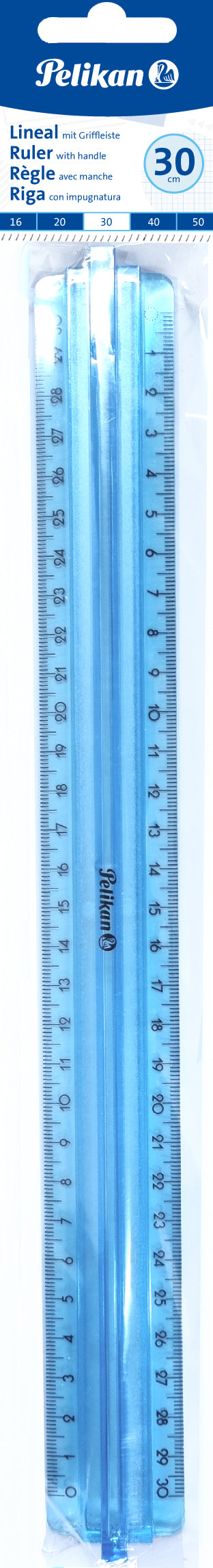 PELIKAN Massstab 30cm 7191805 Transparent-Bläulich, Griff