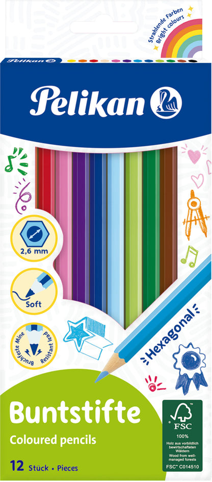 PELIKAN Buntstifte sechseckig 724005 12 Farben