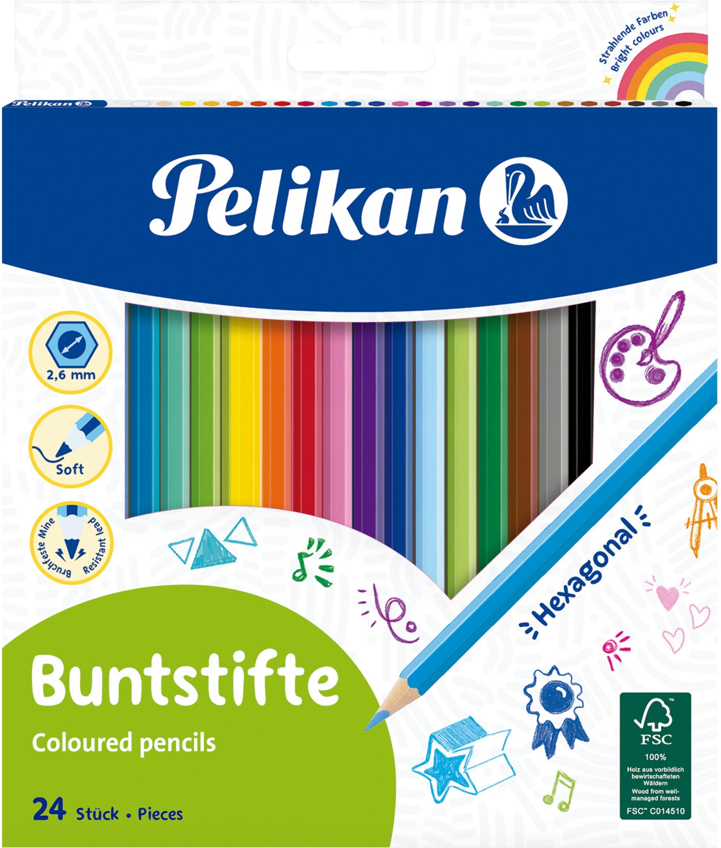 PELIKAN Buntstifte sechseckig 724013 24 Farben
