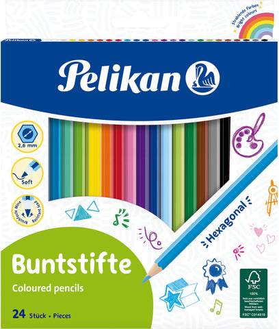 PELIKAN Buntstifte sechseckig 724013 24 Farben