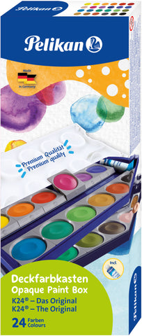 PELIKAN Deckfarben 735K/24 24 Farben Deckweiss