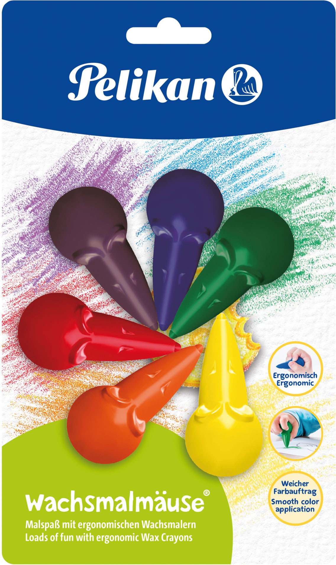 PELIKAN Wachsmalmäuse Blister 803328 6 Stück ass.