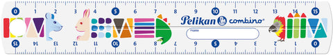 PELIKAN Lineal Combino 15cm 811224 weiss Tier-Motive