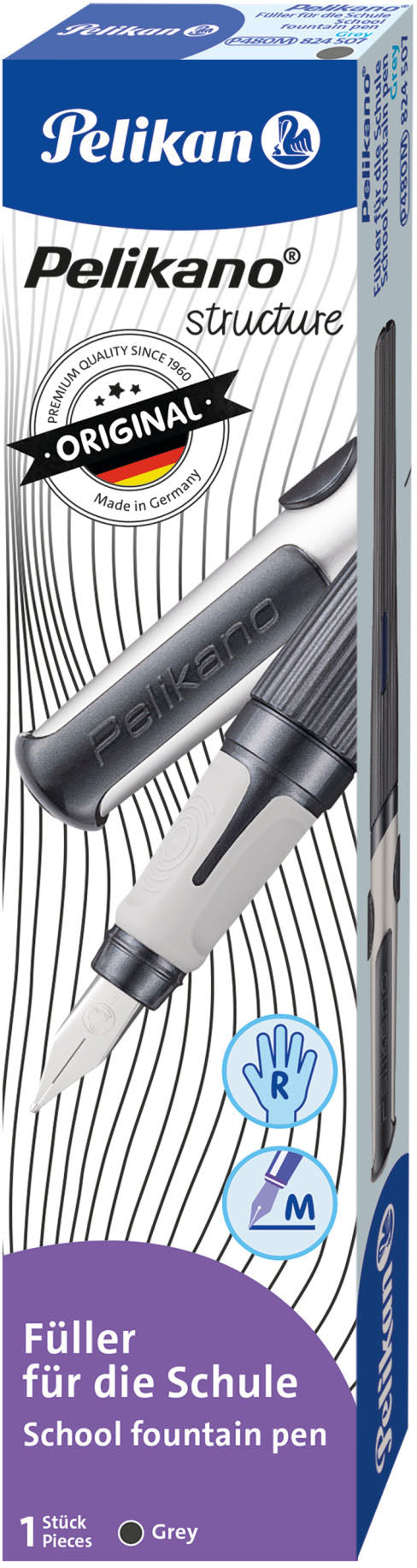 PELIKAN Füllhalter Structure M 824507 grau, Rechtshänder