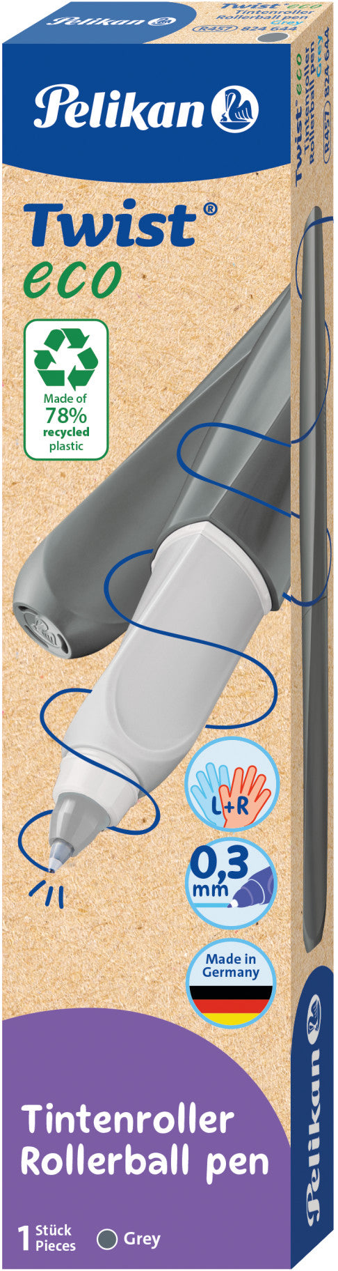 PELIKAN Tintenroller Twist Eco 0.3mm 824644 grau