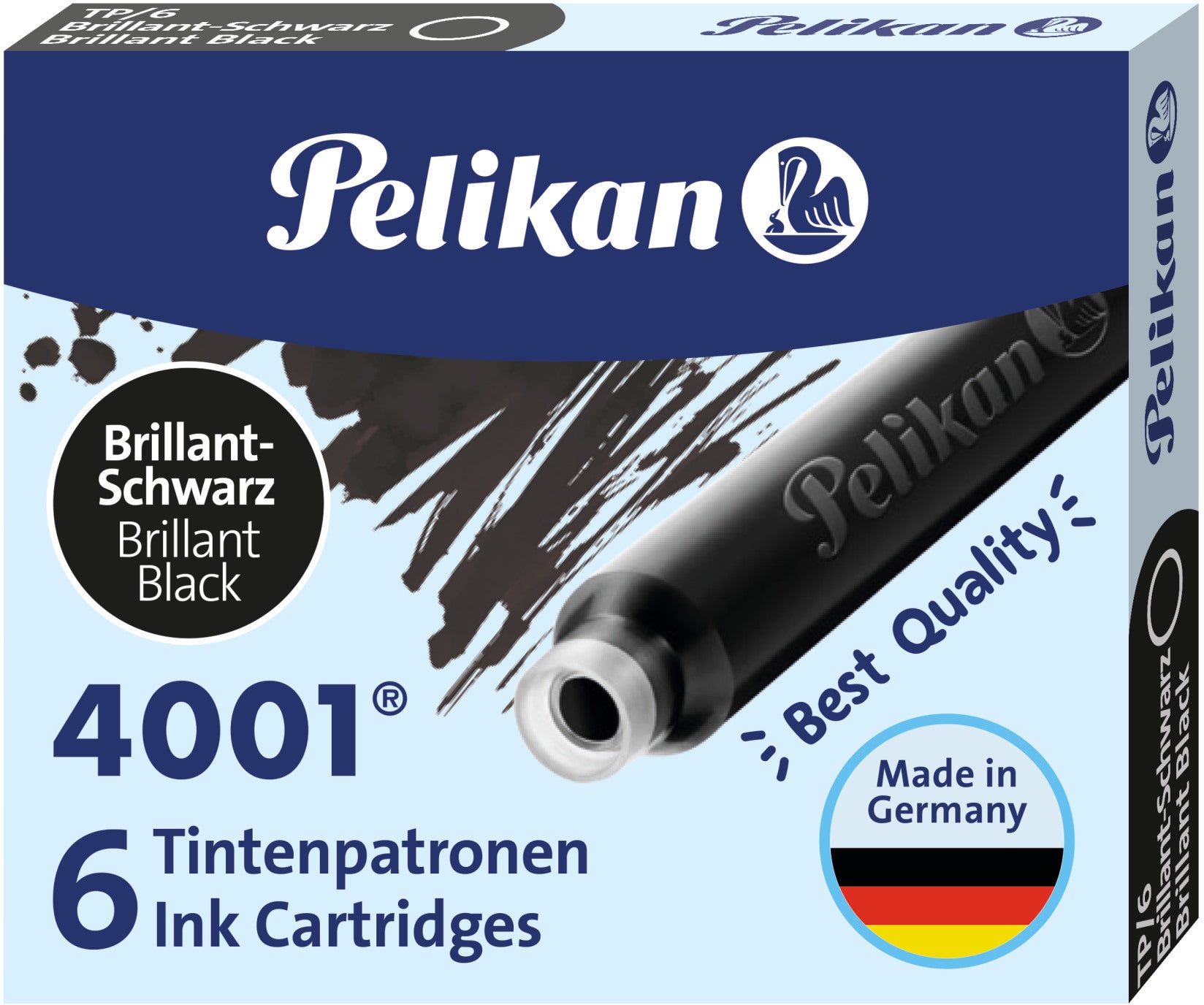 PELIKAN Tintenpatrone TP/6/2/B schwarz 12 Stück, Blister