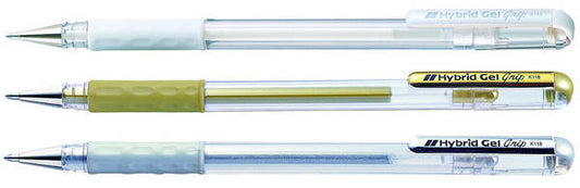 PENTEL Roller Hybrid Gel Grip 1.0mm K230M3XZW gold, silber, weiss