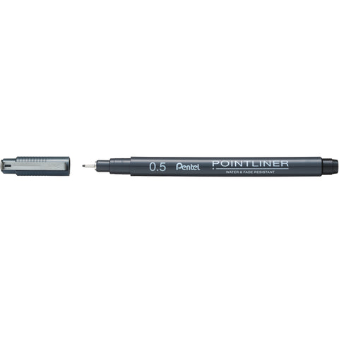 PENTEL Fineliner Pigment 0.5mm S20P-5A POINTLINER schwarz