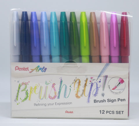 PENTEL Brush Sign Pen SES15C-12P1 12 Farben, Etui