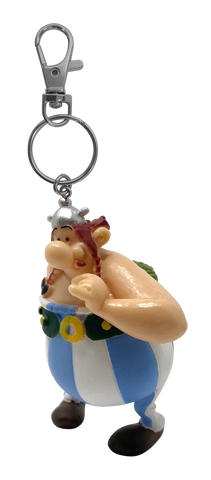 SCHLÜSSELANHÄNGER OBELIX AMOUREUX AVEC BOUQUET DE FLEURS