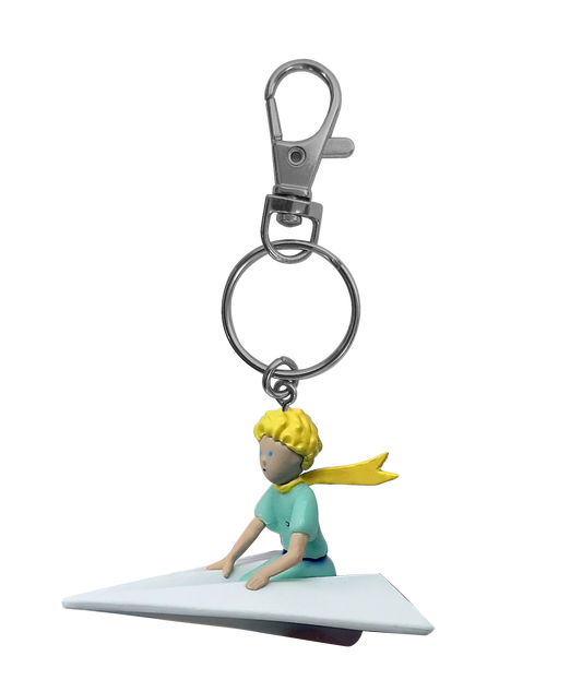 SCHLÜSSELANHÄNGER LE PETIT PRINCE SUR L'AVION EN PAPIER