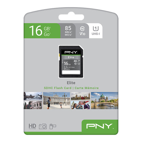 PNY Elite SDHC Card R100MB/s 16GB P-SD16GU1100EL-GE