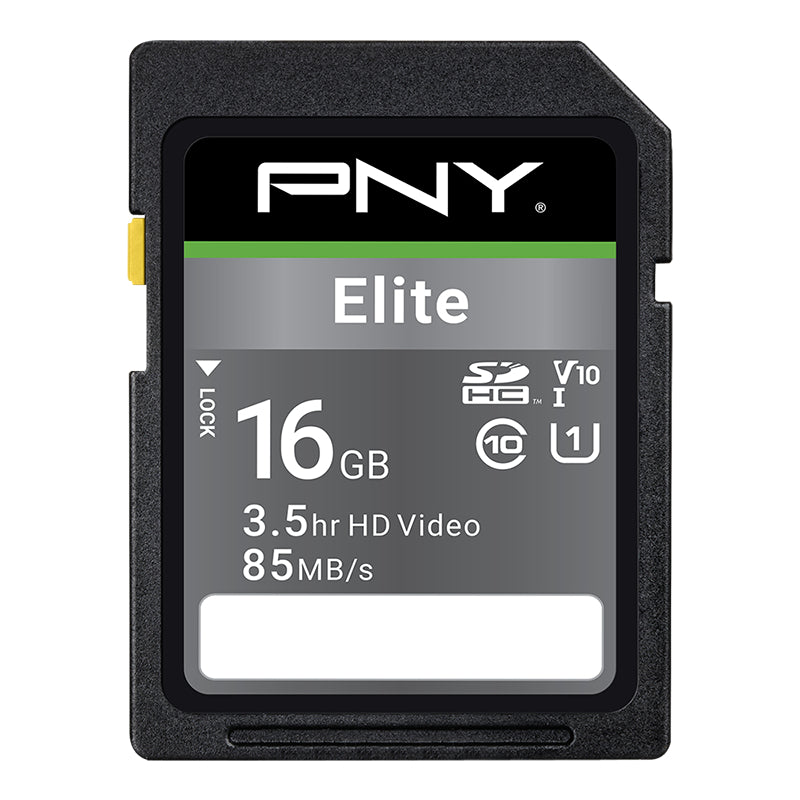 PNY Elite SDHC Card R100MB/s 16GB P-SD16GU1100EL-GE