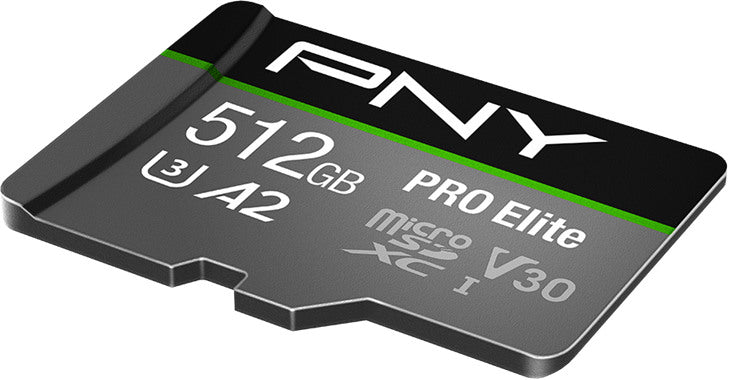 PNY micro-SDXC Pro Elite 512GB P-SDUX512U3100PRO-GE UHS-I U3 A2 & adapter