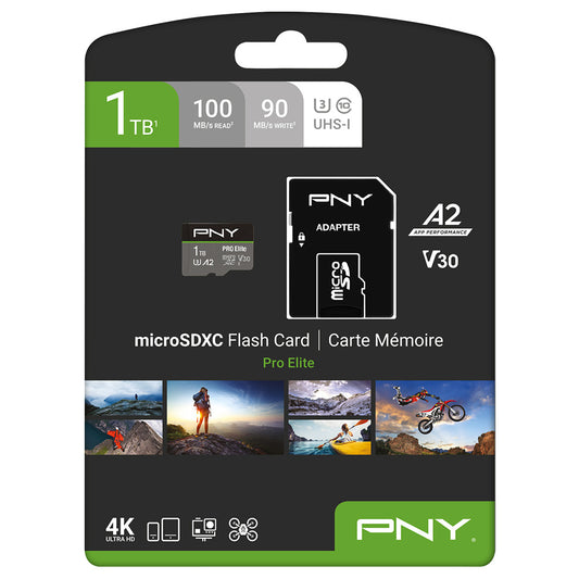 PNY micro-SDXC Pro Elite 1TB PSDU1TBV3 UHS-I U3 A2 & adapter