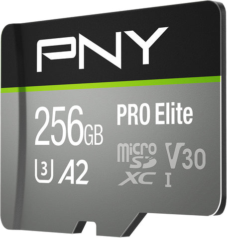 PNY micro-SDXC Pro Elite 256GB PSDU256V3 UHS-I U3 A2 & adapter