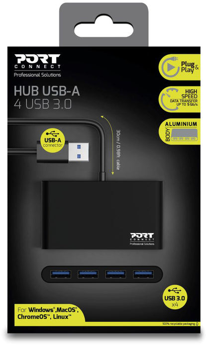 PORT USB Hub 4-ports USB 3.0 900121 black