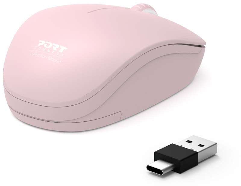 PORT Silent Mouse Wireless 900541 USB-C/USB-A, Blush