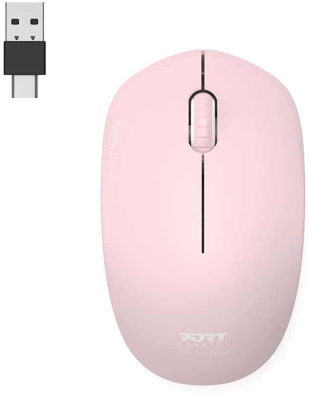 PORT Silent Mouse Wireless 900541 USB-C/USB-A, Blush