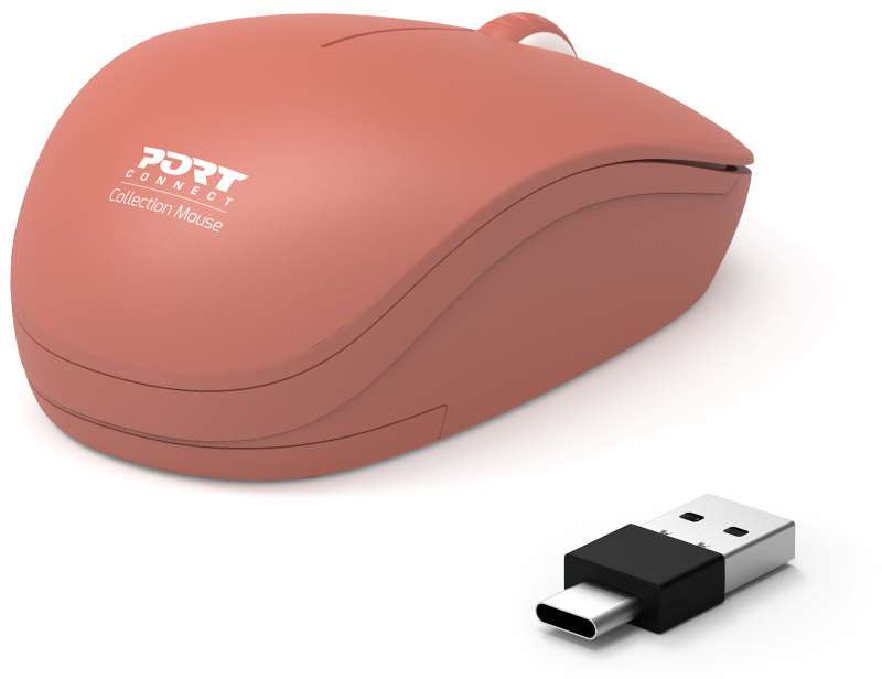 PORT Silent Mouse Wirelless 900542 USB-C/USB-A, Terracotta