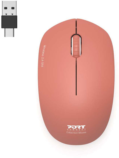 PORT Silent Mouse Wirelless 900542 USB-C/USB-A, Terracotta