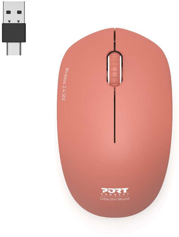 PORT Silent Mouse Wirelless 900542 USB-C/USB-A, Terracotta